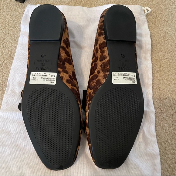 BRAND NEW Schutz Leopard Print Ballet Flats - Brown/Black - Picture 6 of 9